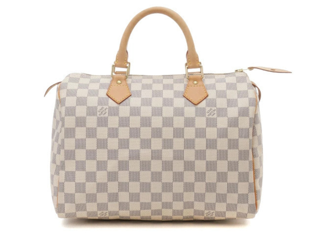 LOUIS VUITTON Azur White Speedy Handbag